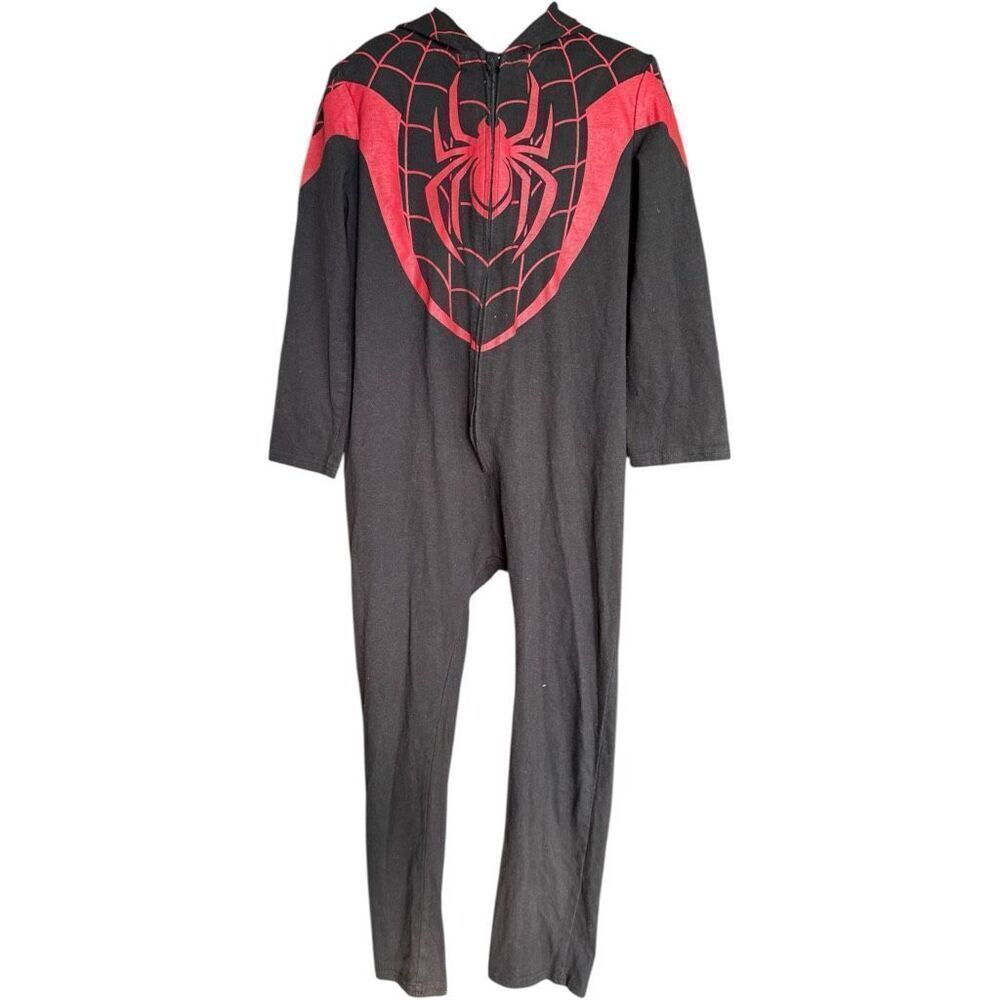Youth Boys Marvel Spiderman Miles Morales Coverall One Piece Pajamas - Sz 8
